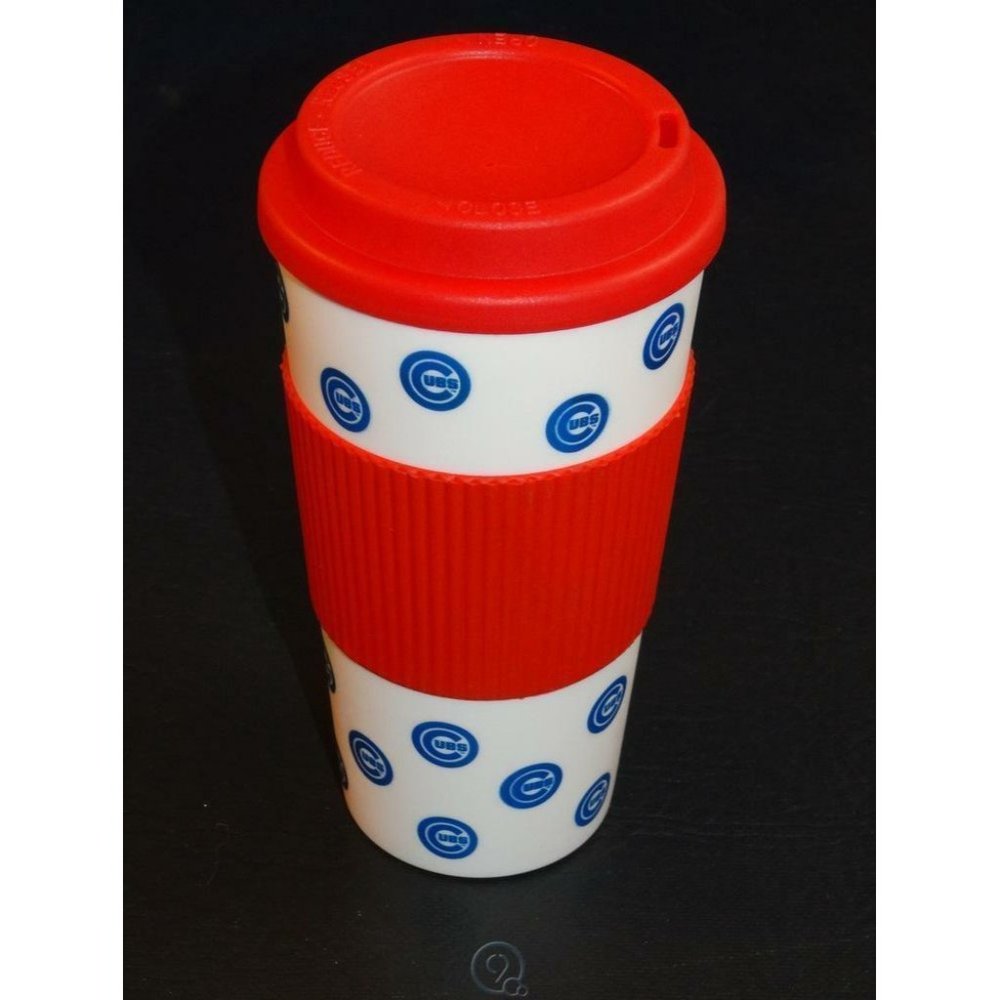 CHICAGO CUBS MLB 16 OZ BANDED TRAVEL TUMBLER MUG
